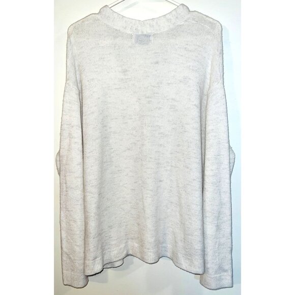 Old Navy Womens XL Button-Up Cardigan Sweater White Heather Gray Acrylic/Nylon - Picture 2 of 4